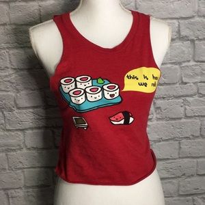 Custom Cut Sushi Crop Top